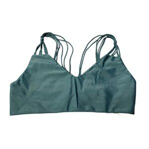 Mikoh Teal Strappy Bralette Bikini Top L Nylon/Spandex $112